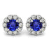 1.56ctw Round Tanzanite Earring With 0.2ctw Diamonds in 14k White Gold
