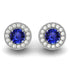 0.44ctw Round Tanzanite Earring With 0.16ctw Diamonds in 14k White Gold