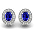1.36cts Oval Tanzanite Earring With .36ctw Diamonds in 14k White Gold