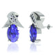 0.8ctw Oval Tanzanite Earring With 0.03ctw Diamonds in 14k Gold & 18k Gold