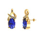 0.8ctw Oval Tanzanite Earring With 0.15ctw Diamonds in 14k Gold