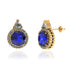 1.56ctw Round Tanzanite Earring With 0.4ctw Diamonds in 14k Yellow Gold