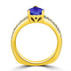 1.75ct Pear Shape Tanzanite Ring with 0.37 cttw Diamond