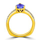 1.75ct Pear Shape Tanzanite Ring with 0.37 cttw Diamond