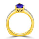 1.75ct Pear Shape Tanzanite Ring with 0.37 cttw Diamond