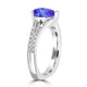 1.75ct Pear Shape Tanzanite Ring with 0.37 cttw Diamond