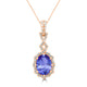 4.9ct Oval Tanzanite Pendant with 0.46 cttw Diamond