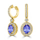 3.6ct Oval Tanzanite Earring with 1.16 cttw Diamond