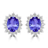 3.6ct Oval Tanzanite Earring with 0.76 cttw Diamond