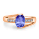 1.2ct Oval Tanzanite Ring with 0.13 cttw Diamond