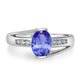 1.2ct Oval Tanzanite Ring with 0.13 cttw Diamond