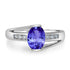1.2ct Oval Tanzanite Ring with 0.13 cttw Diamond