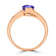 1.2ct Oval Tanzanite Ring with 0.13 cttw Diamond