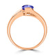 1.2ct Oval Tanzanite Ring with 0.13 cttw Diamond