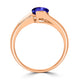 1.2ct Oval Tanzanite Ring with 0.13 cttw Diamond