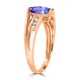 1.2ct Oval Tanzanite Ring with 0.13 cttw Diamond