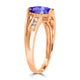1.2ct Oval Tanzanite Ring with 0.13 cttw Diamond
