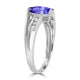 1.2ct Oval Tanzanite Ring with 0.13 cttw Diamond