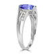 1.2ct Oval Tanzanite Ring with 0.13 cttw Diamond