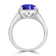 2.4ct Cushion Tanzanite Ring with 0.32 cttw Diamond