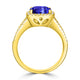 2.4ct Cushion Tanzanite Ring with 0.32 cttw Diamond