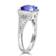 2.4ct Cushion Tanzanite Ring with 0.32 cttw Diamond