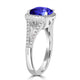 2.4ct Cushion Tanzanite Ring with 0.32 cttw Diamond
