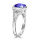 2.4ct Cushion Tanzanite Ring with 0.32 cttw Diamond