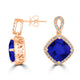 6.8ct Cushion Tanzanite Earring with 0.42 cttw Diamond