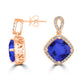 6.8ct Cushion Tanzanite Earring with 0.42 cttw Diamond