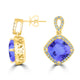 6.8ct Cushion Tanzanite Earring with 0.42 cttw Diamond