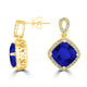 6.8ct Cushion Tanzanite Earring with 0.42 cttw Diamond