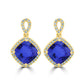 6.8ct Cushion Tanzanite Earring with 0.42 cttw Diamond