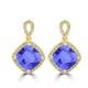 6.8ct Cushion Tanzanite Earring with 0.42 cttw Diamond