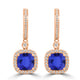 4.8ct Cushion Tanzanite Earring with 0.52 cttw Diamond