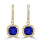 4.8ct Cushion Tanzanite Earring with 0.52 cttw Diamond