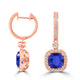 4.8ct Cushion Tanzanite Earring with 0.52 cttw Diamond