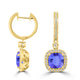 4.8ct Cushion Tanzanite Earring with 0.52 cttw Diamond