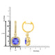 4.8ct Cushion Tanzanite Earring with 0.52 cttw Diamond