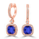 4.8ct Cushion Tanzanite Earring with 0.52 cttw Diamond