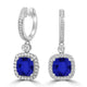 4.8ct Cushion Tanzanite Earring with 0.52 cttw Diamond