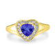 1ct Heart Tanzanite Ring with 0.15 cttw Diamond