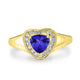 1ct Heart Tanzanite Ring with 0.15 cttw Diamond