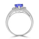 1ct Heart Tanzanite Ring with 0.15 cttw Diamond