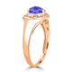 1ct Heart Tanzanite Ring with 0.15 cttw Diamond