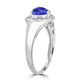 1ct Heart Tanzanite Ring with 0.15 cttw Diamond