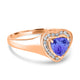 1ct Heart Tanzanite Ring with 0.15 cttw Diamond