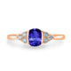 1ct Oval Tanzanite Ring with 0.21 cttw Diamond