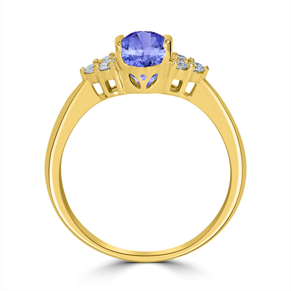 1ct Oval Tanzanite Ring with 0.21 cttw Diamond