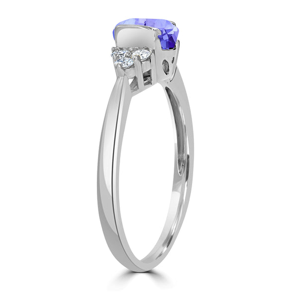 1ct Oval Tanzanite Ring with 0.21 cttw Diamond